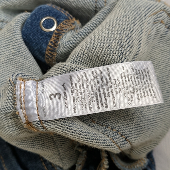 carter's soft knit denim overalls & collared bodysuit outfit set 3 months baby - Picture 7 of 12